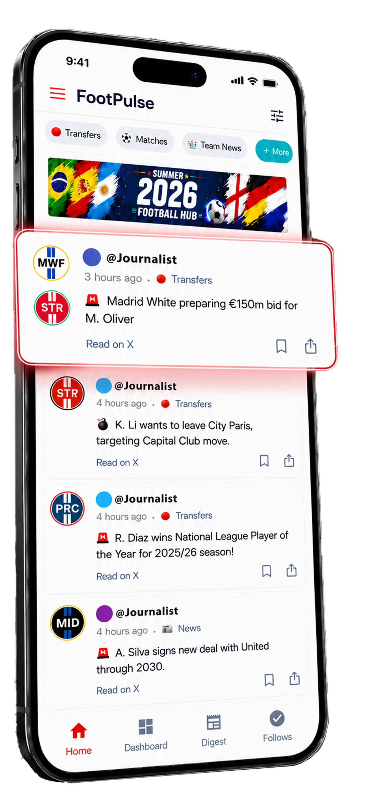 FootPulse Feed Screen